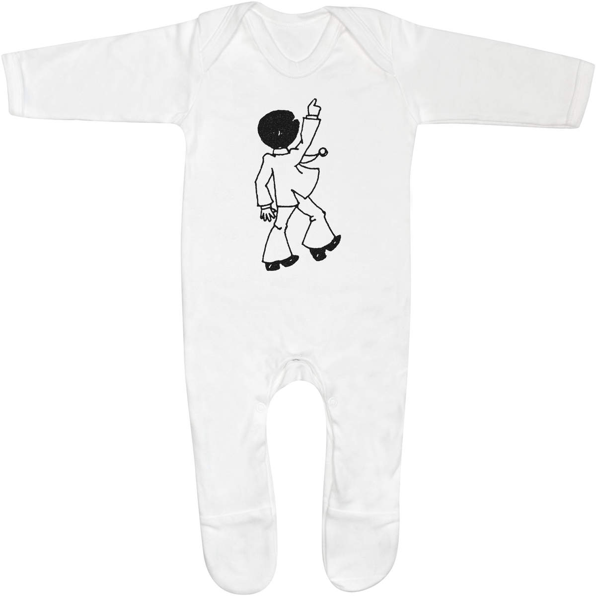 6-12 Month '70s Style Dancer' Baby Romper Jumpsuit / Sleep Suit (SS00005658)