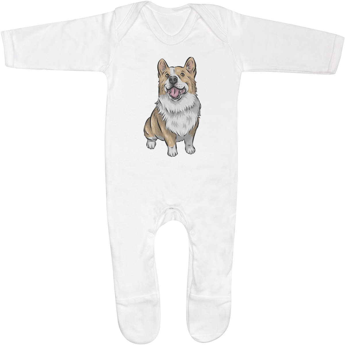 6-12 Month 'Pembroke Welsh Corgi' Baby Romper Jumpsuit / Sleep Suit (SS00043329)