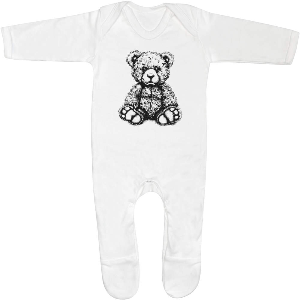 'Teddy Bear Sitting' Baby Romper Jumpsuits / Sleep suits (SS048054)