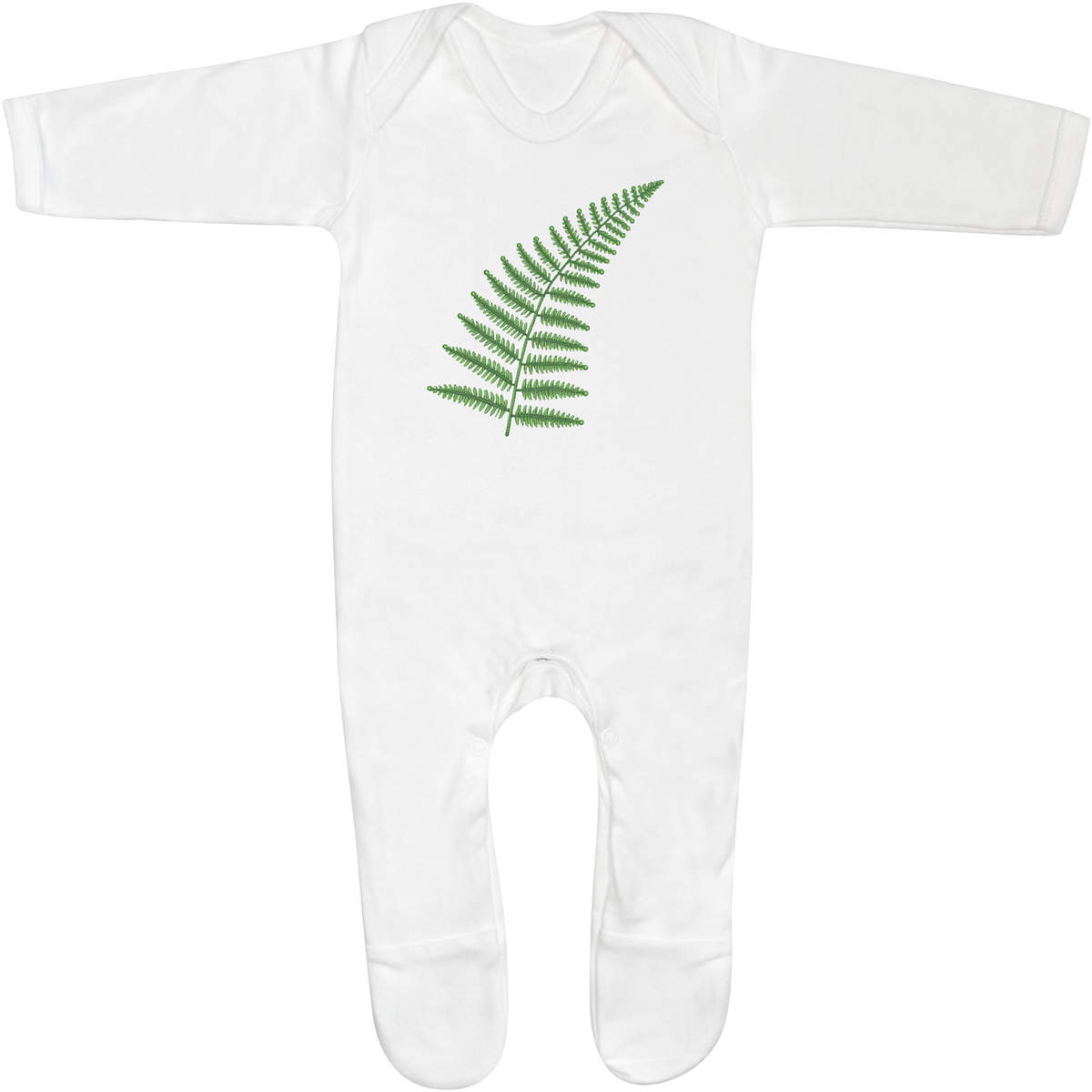 6-12 Month 'Pixel Style Fern Leaf' Baby Romper Jumpsuit / Sleep Suit (SS00122609)