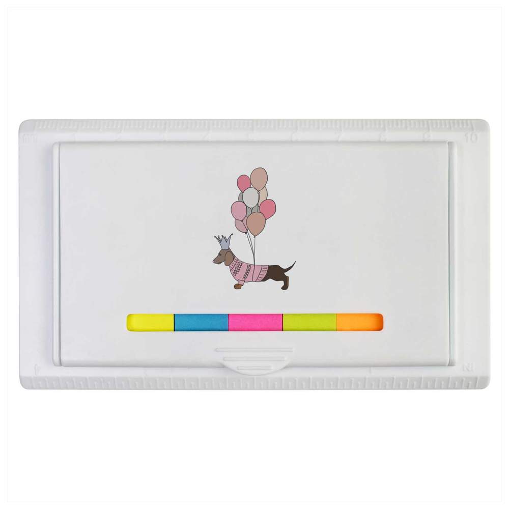 'Dachshund With Balloons' Sticky Note Ruler Pad (ST00015009)