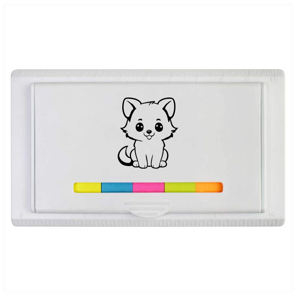 'Adorable Puppy Kawaii Style' Sticky Note Ruler Pad (ST00030989)