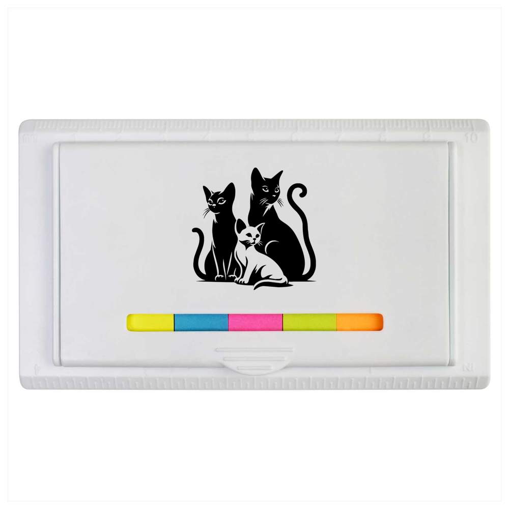 'Two Cats and a Kitten' Sticky Note Ruler Pad (ST00031202)