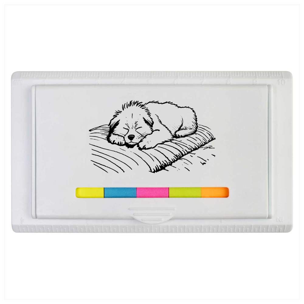 'Dog Sleeping on Blanket' Sticky Note Ruler Pad (ST00031603)