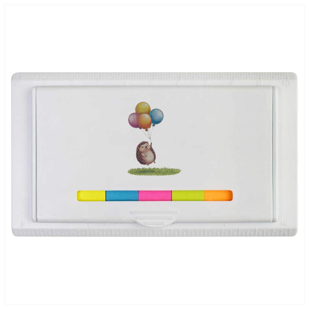 'Cute Hedgehog with Balloons' Sticky Note Ruler Pad (ST00036202)