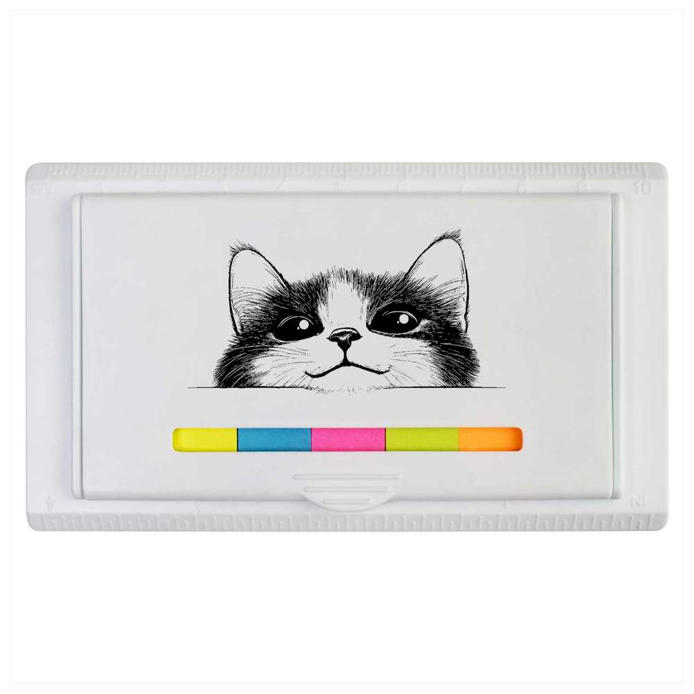 'Cute Kitten Peeking' Sticky Note Ruler Pad (ST00037154)