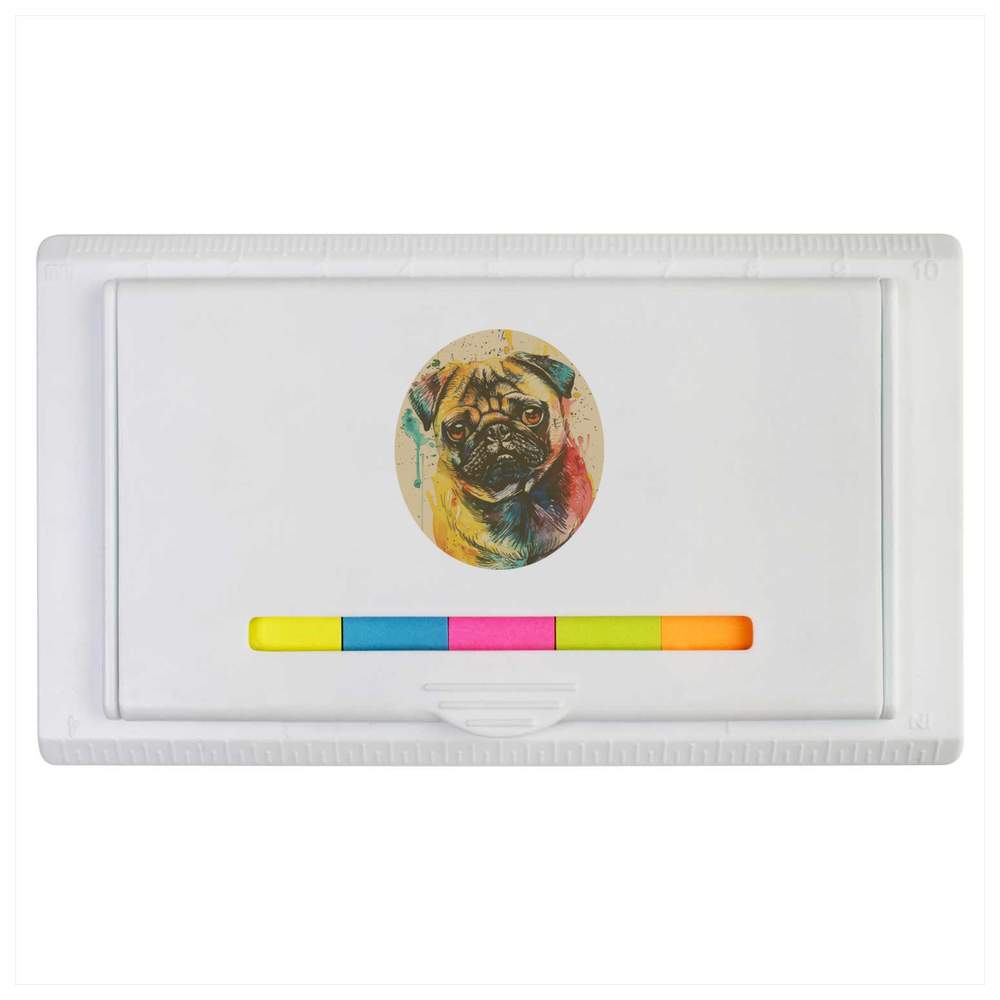'Pug Portrait' Sticky Note Ruler Pad (ST00037799)