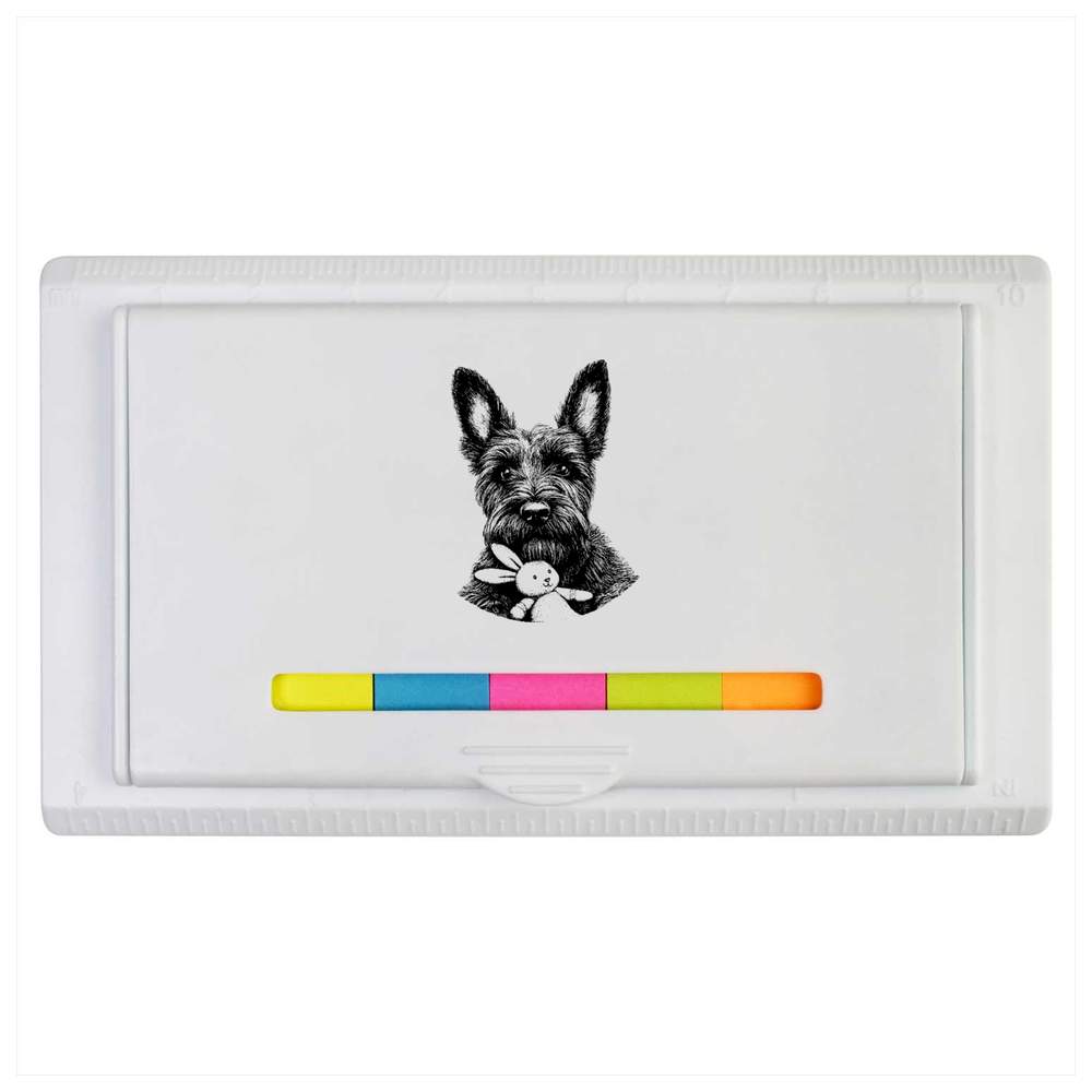 'Scottish Terrier with Bunny Toy' Sticky Note Ruler Pad (ST00038039)