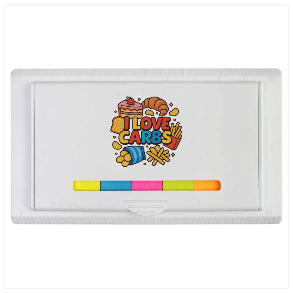 ' I Love Carbs Food Design' Sticky Note Ruler Pad (ST00039593)