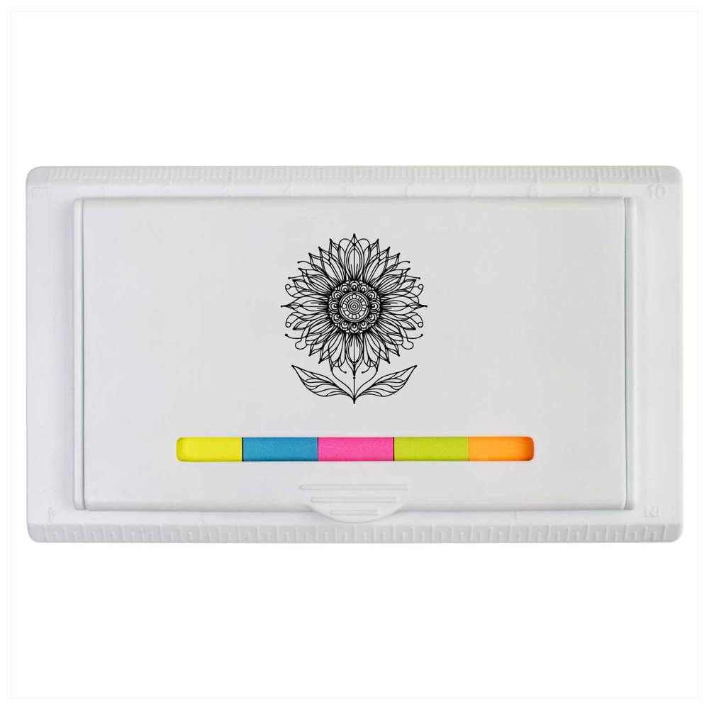 'Stylised Sunflower Doodle' Sticky Note Ruler Pad (ST00039812)