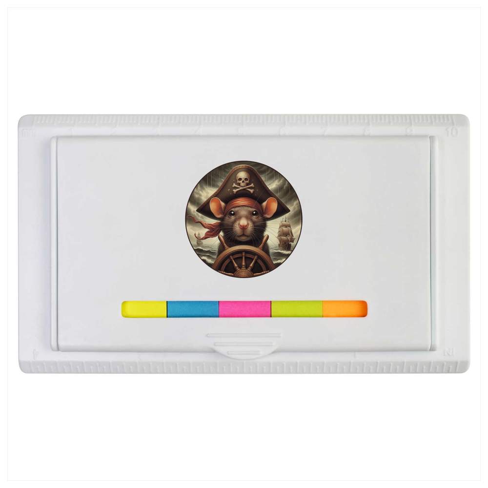 'Pirate Rat Steering Ship' Sticky Note Ruler Pad (ST00042034)