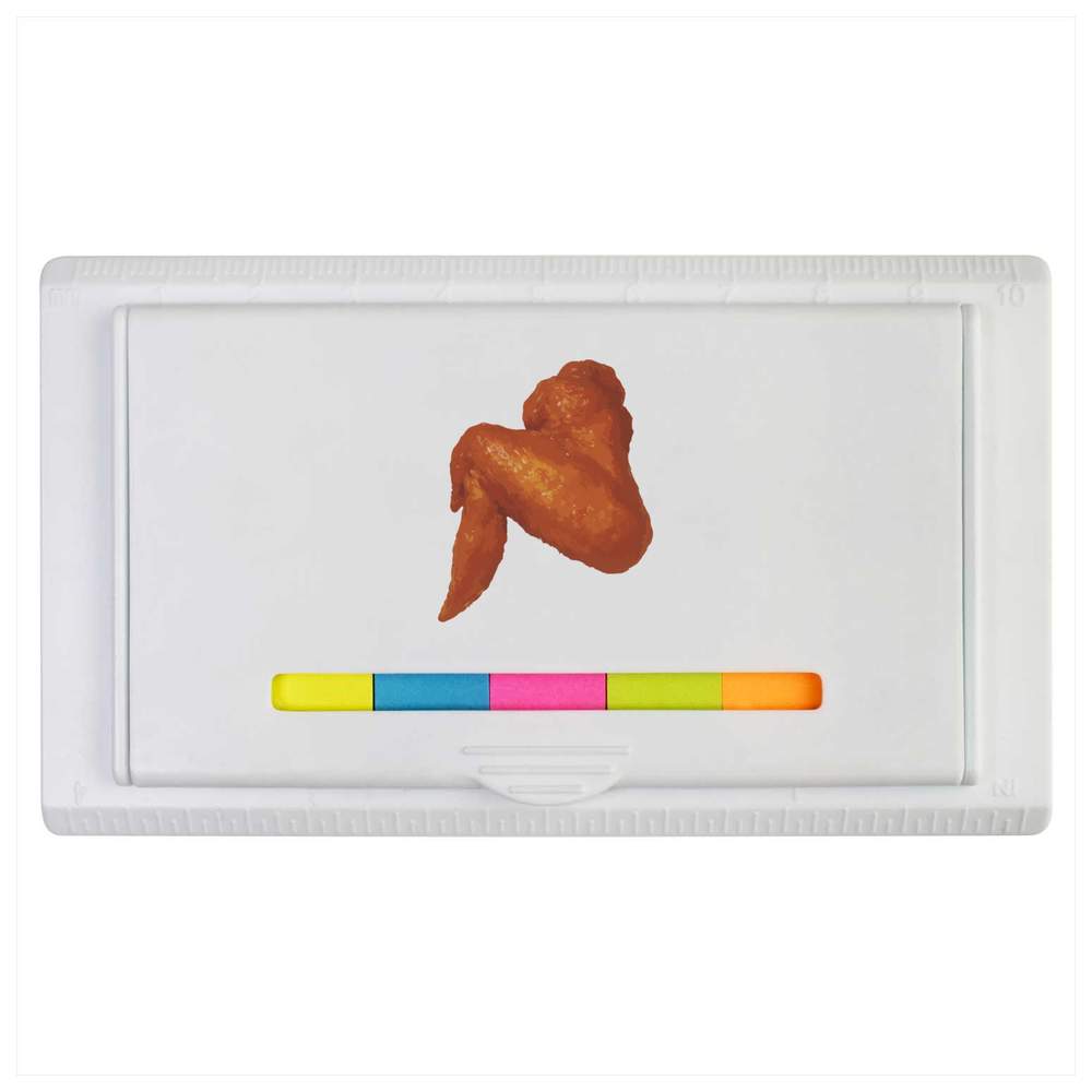 'Delicious Cooked Chicken Wing Appetizer' Sticky Note Ruler Pad (ST00042378)