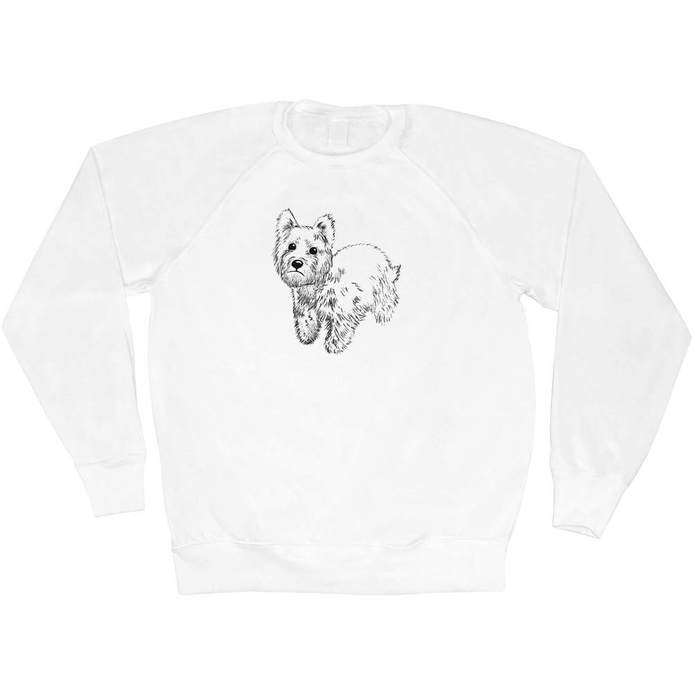 Large 'Westie Dog' Adult Sweatshirt / Sweater / Jumper (SW00015919)
