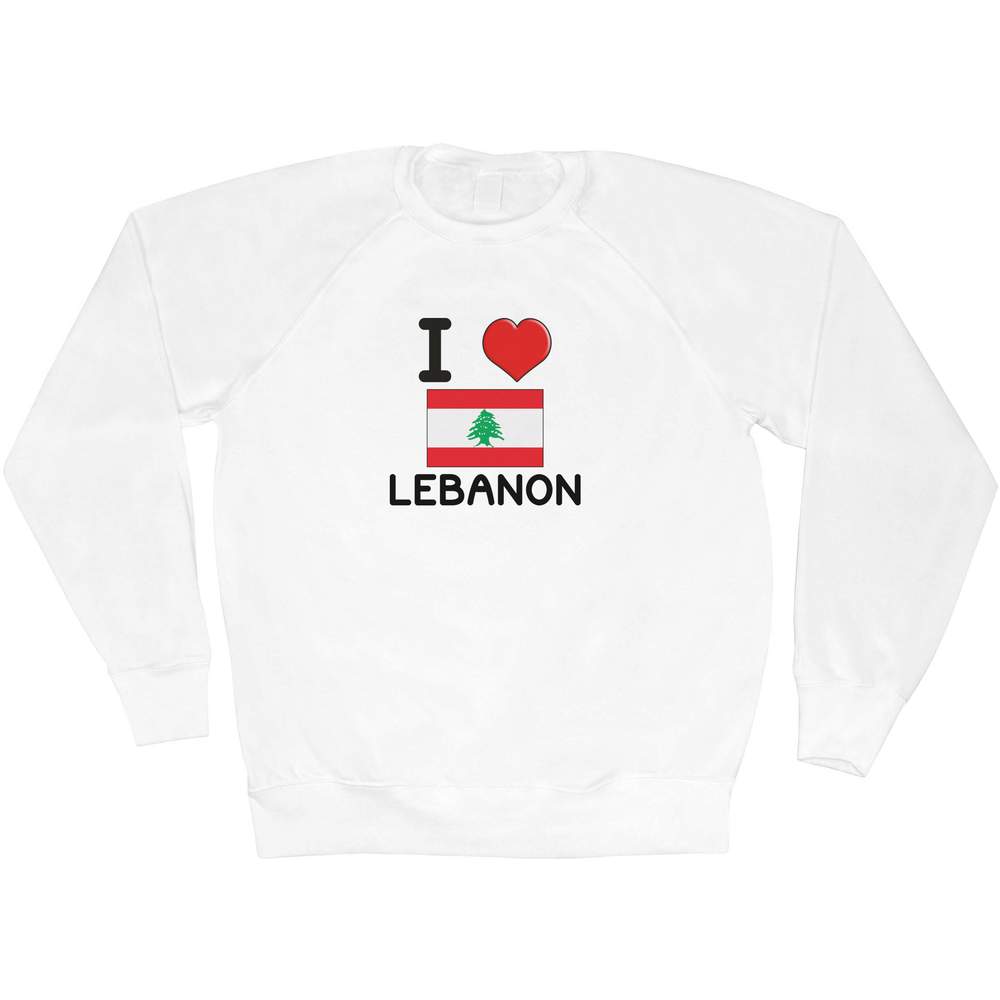 Large 'I Love Lebanon' Adult Sweatshirt / Sweater / Jumper (SW00102716)