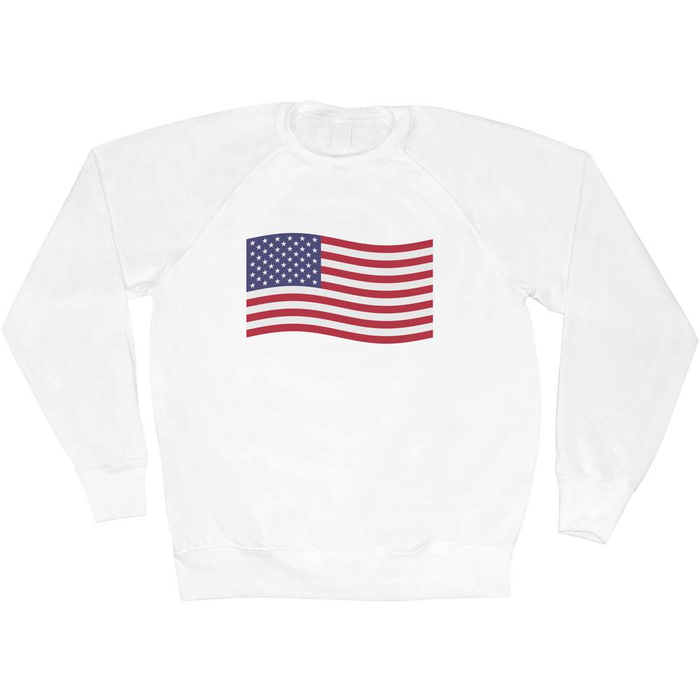 Large 'Waving American Flag' Adult Sweatshirt / Sweater / Jumper (SW00132023)