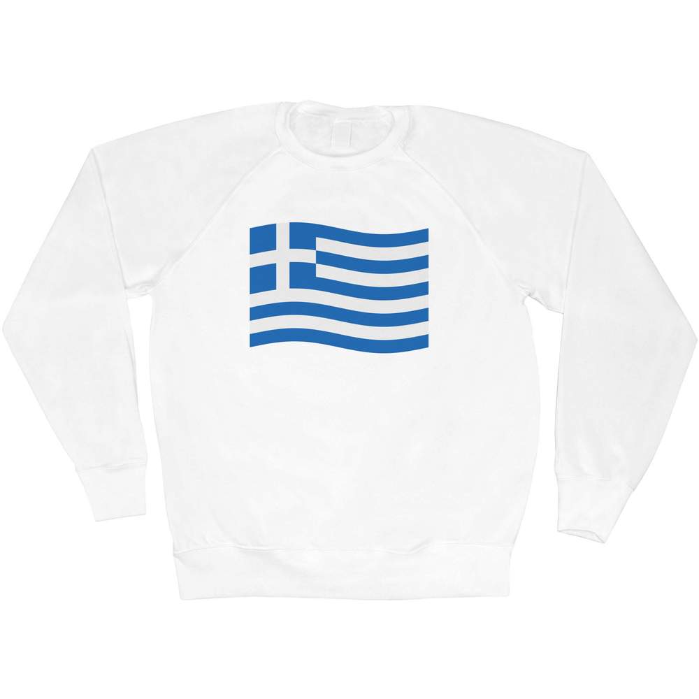 Large 'Waving Greek Flag' Adult Sweatshirt / Sweater / Jumper (SW00132187)