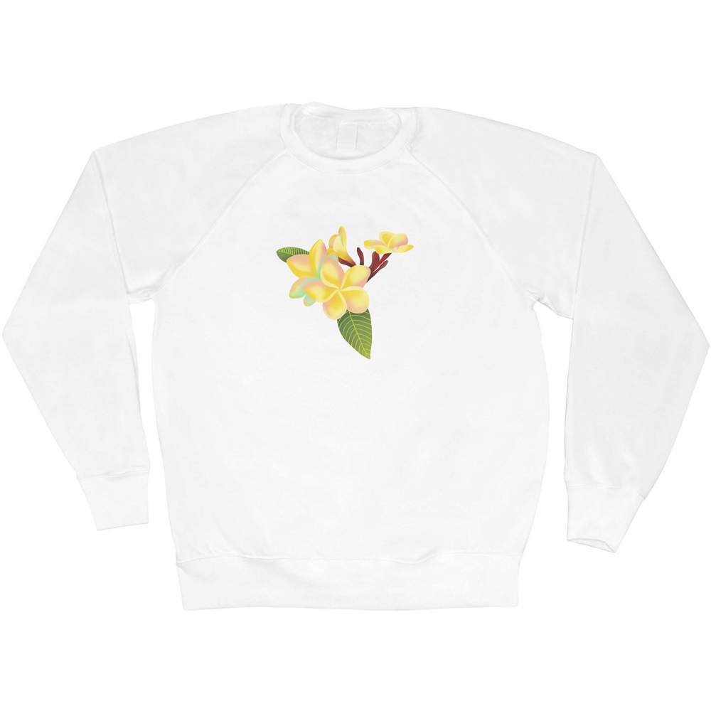 Large 'Hawaiian Plumeria' Adult Sweatshirt / Sweater / Jumper (SW00156339)
