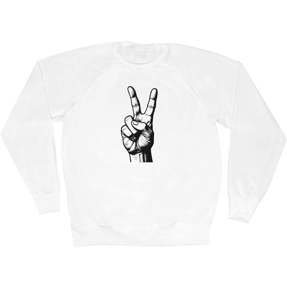 Large 'Peace Sign Hand Gesture' Adult Sweatshirt / Sweater / Jumper (SW00156375)