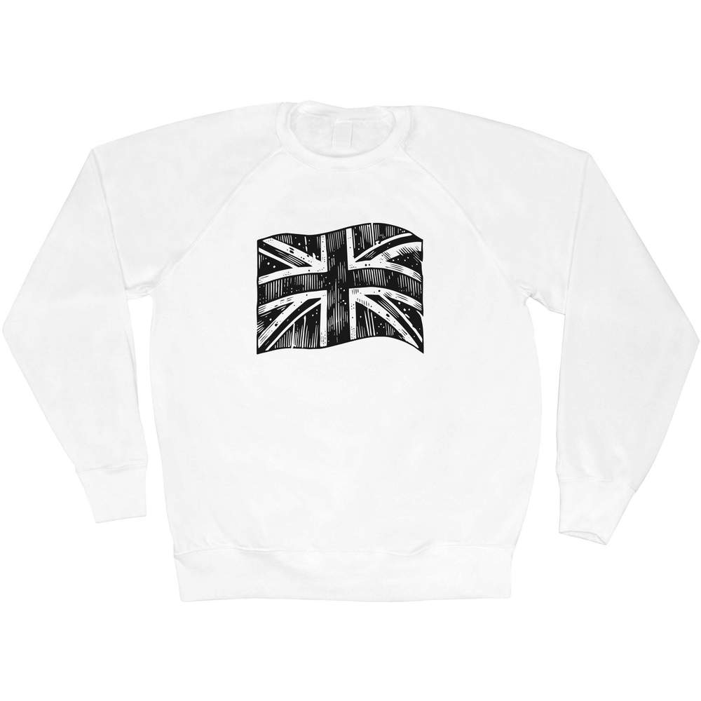 Large 'Waving Union Jack Flag' Adult Sweatshirt / Sweater / Jumper (SW00158731)