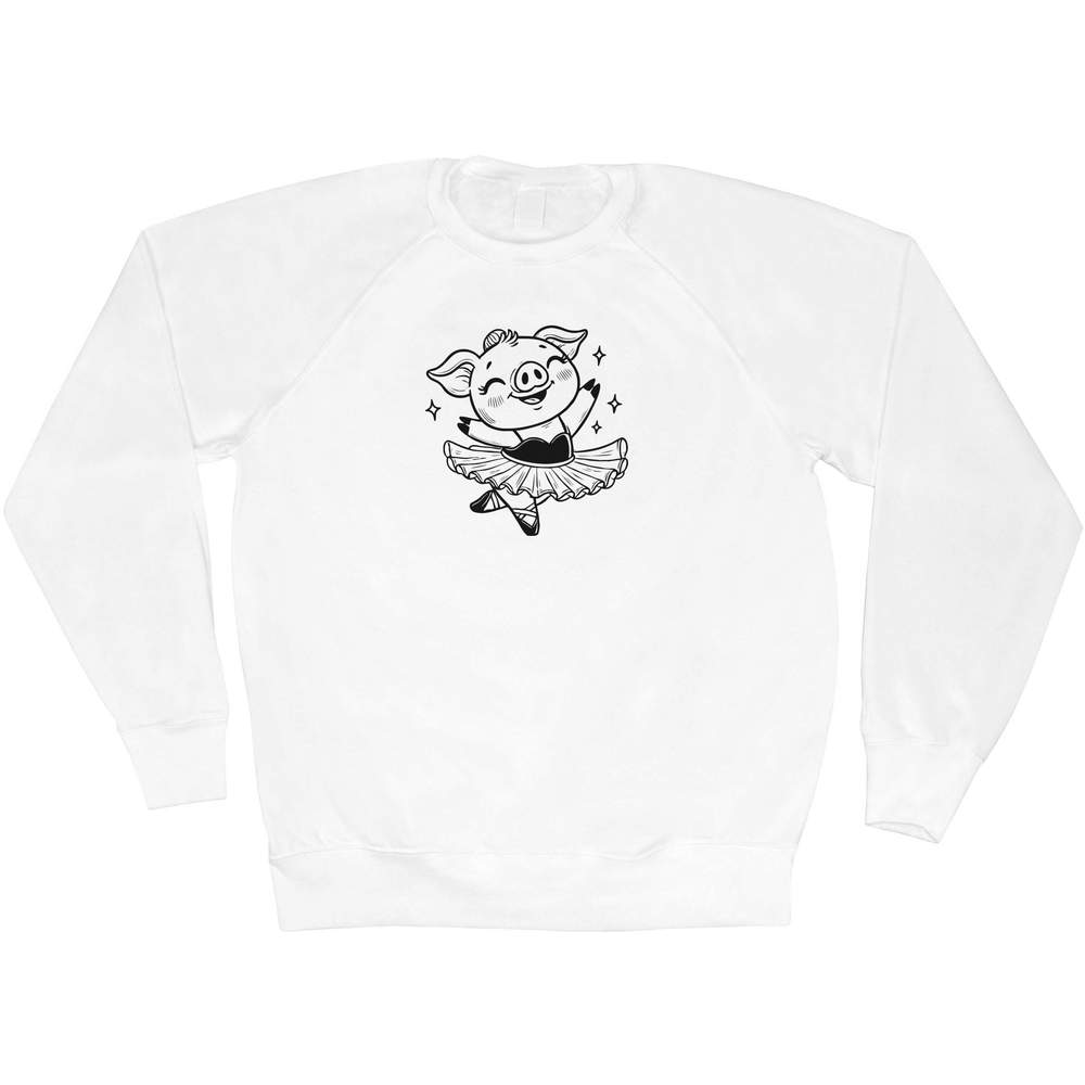 Large 'Ballerina Pig' Adult Sweatshirt / Sweater / Jumper (SW00162115)