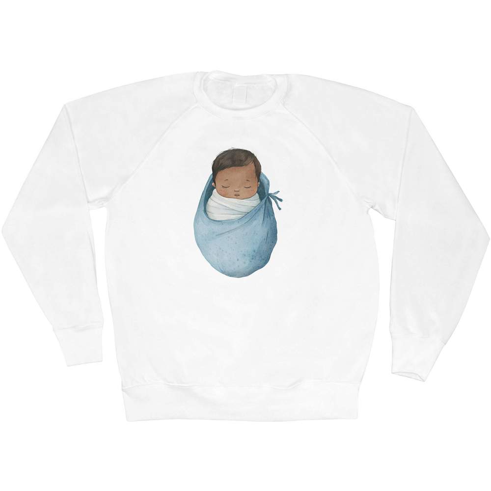 Sweatshirt / Pullover / Pulli für Erwachsene "Schlafendes Baby in blau" (SW052976) - Bild 4 von 5
