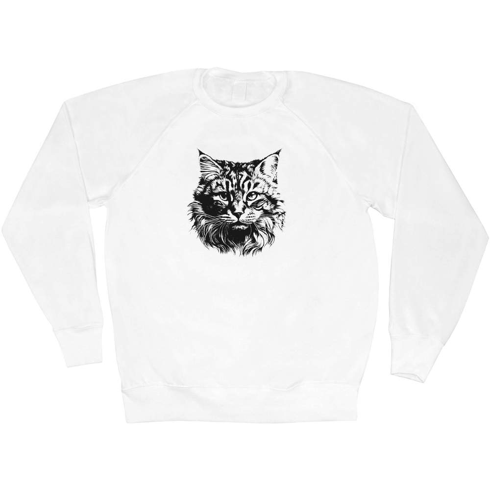 Medium 'Cat Face' Adult Sweatshirt / Sweater / Jumper (SW00130182)