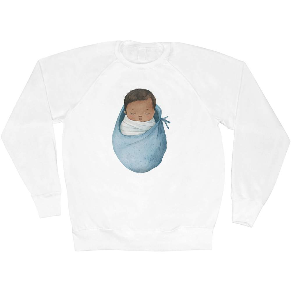 Sweatshirt / Pullover / Pulli für Erwachsene "Schlafendes Baby in blau" (SW052976) - Bild 3 von 5