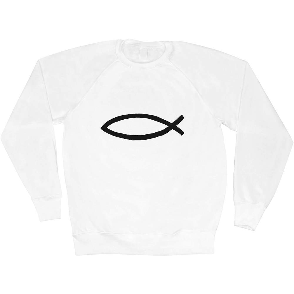 Small 'Christian Fish' Adult Sweatshirt / Sweater / Jumper (SW00045937)