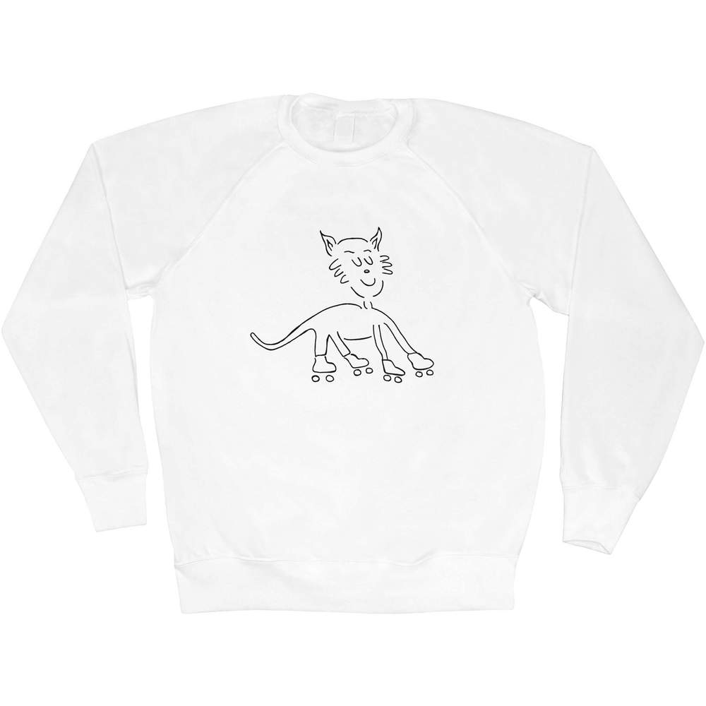 'Cat On Roller Skates' Adult Sweatshirt / Sweater / Jumper (SW028070)