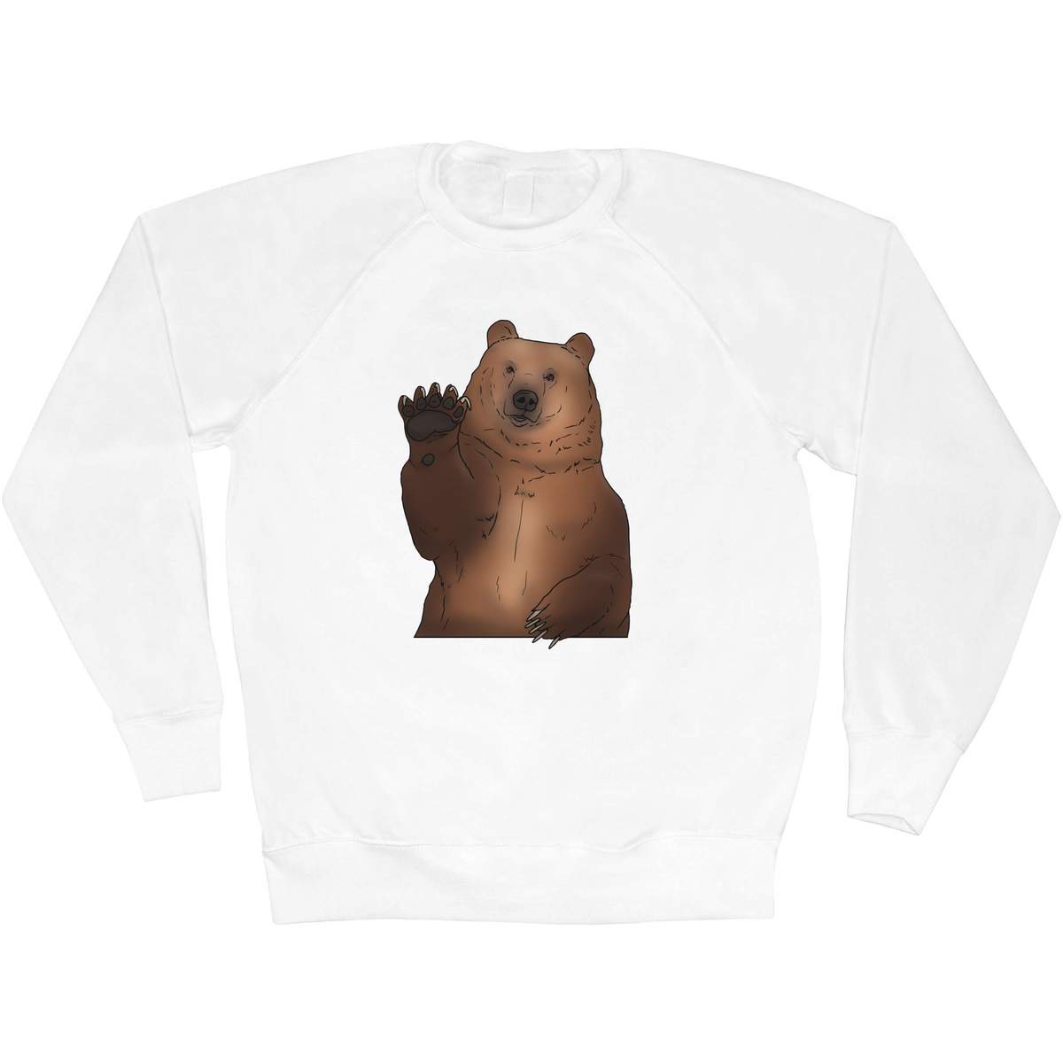 'Waving Bear' Adult Sweatshirt / Sweater / Jumper (SW035285)