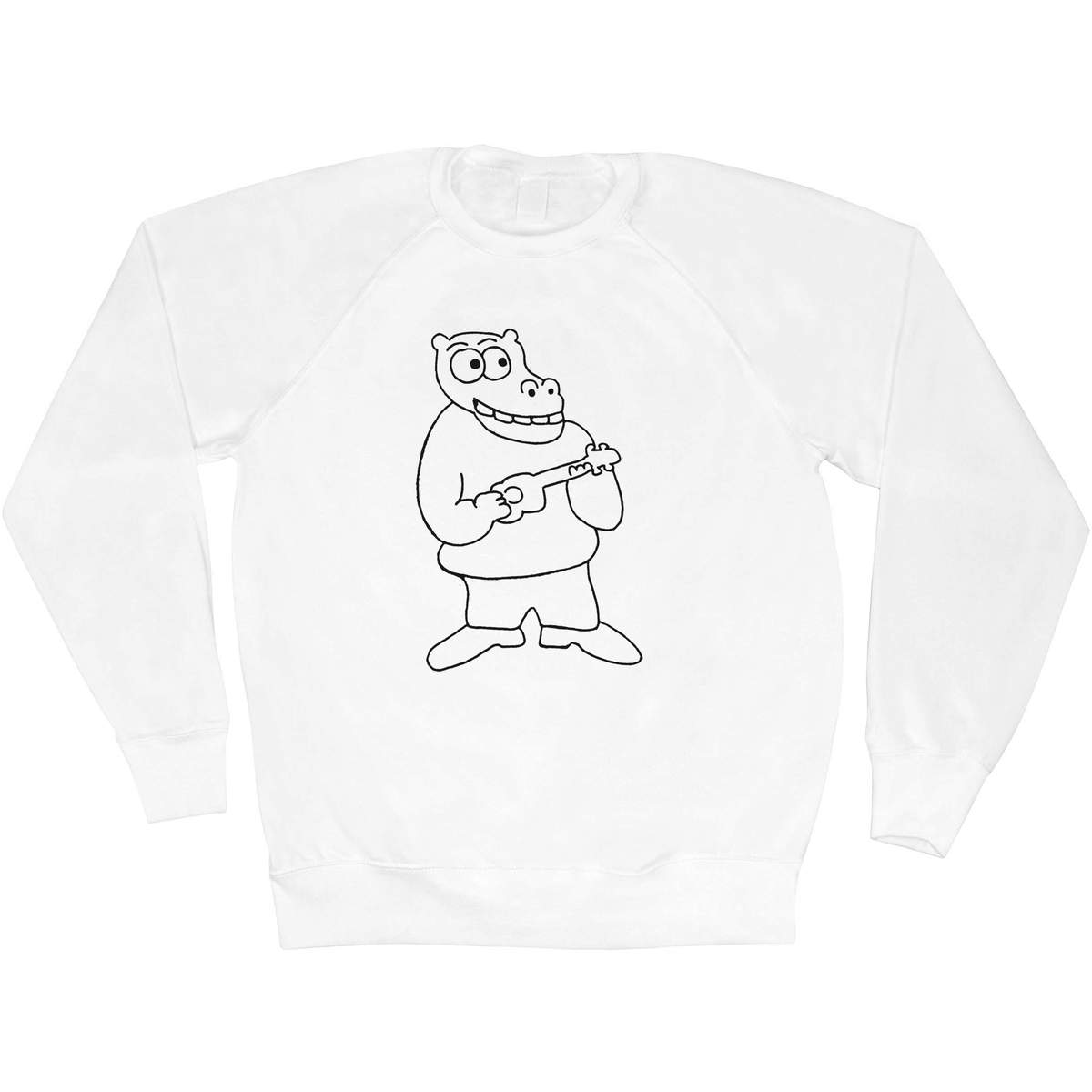 'Hippo Playing Ukulele' Adult Sweatshirt / Sweater / Jumper (SW037988)