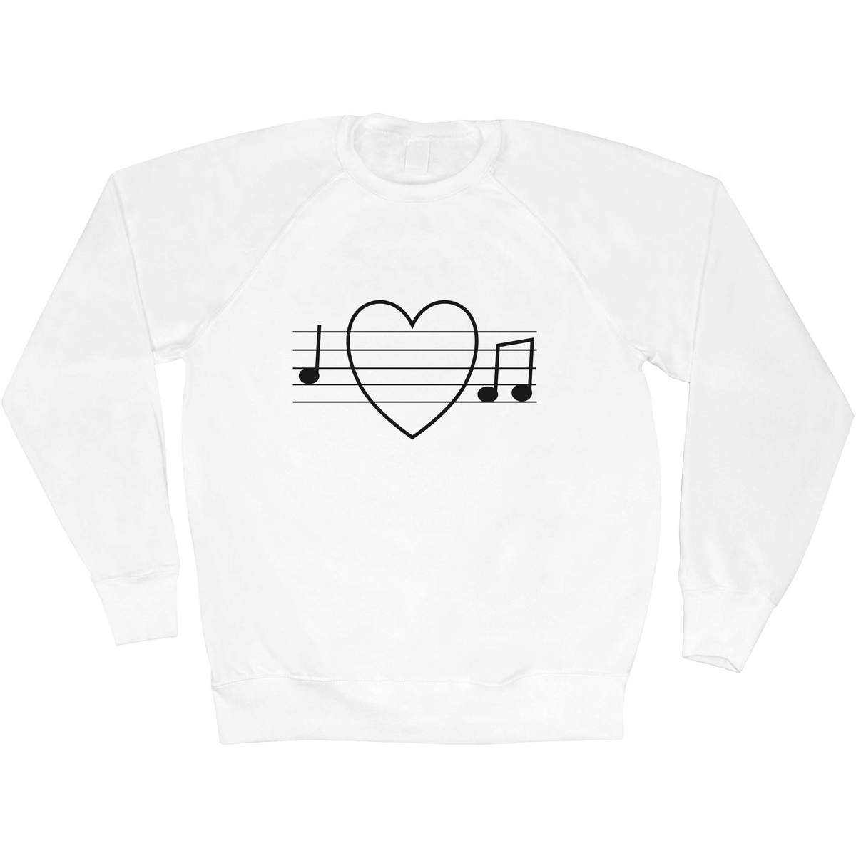 'Music Stave With Heart' Adult Sweatshirt / Sweater / Jumper (SW038018)