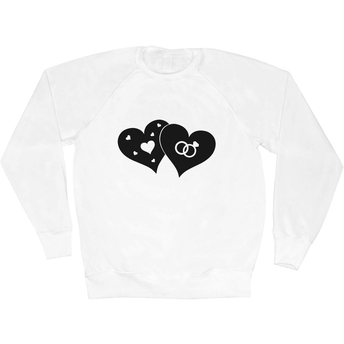 'Love Hearts with Rings' Adult Sweatshirt / Sweater / Jumper (SW038542)