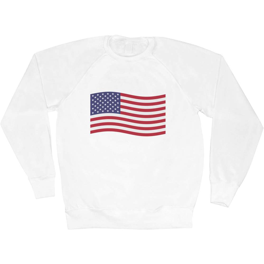 'Waving American Flag' Adult Sweatshirt / Sweater / Jumper (SW044181)