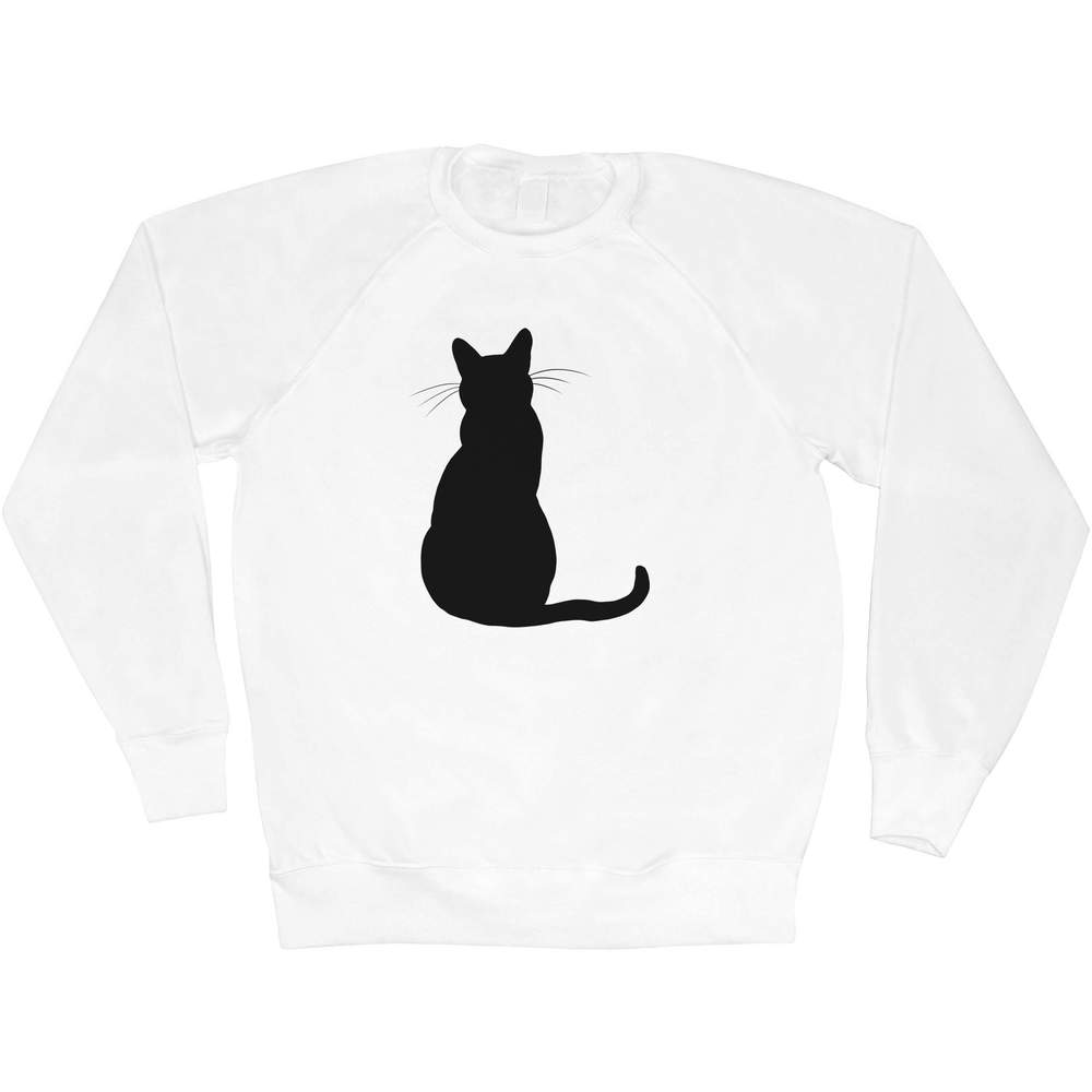 Small 'Sitting Cat Silhouette' Adult Sweatshirt / Sweater / Jumper (SW00139457)