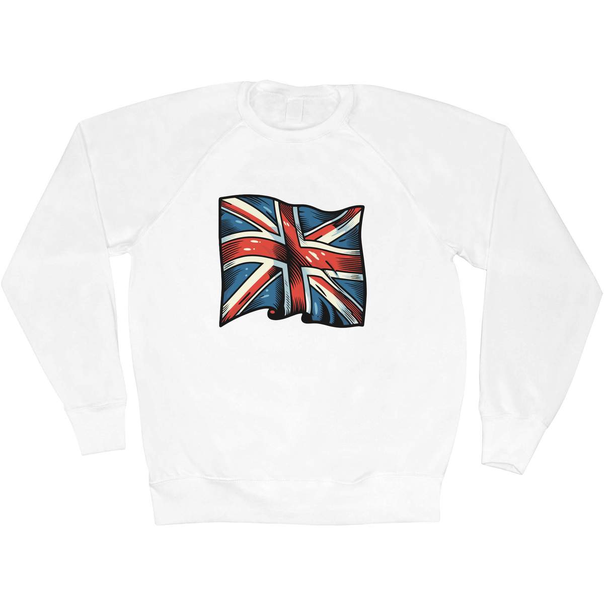 'Waving Union Jack Flag' Adult Sweatshirt / Sweater / Jumper (SW048861)