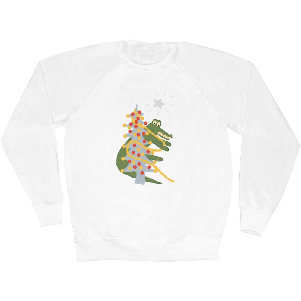 'Christmas Decorating For Crocodile ' Adult Sweatshirt / Sweater / Jumper (SW049509)