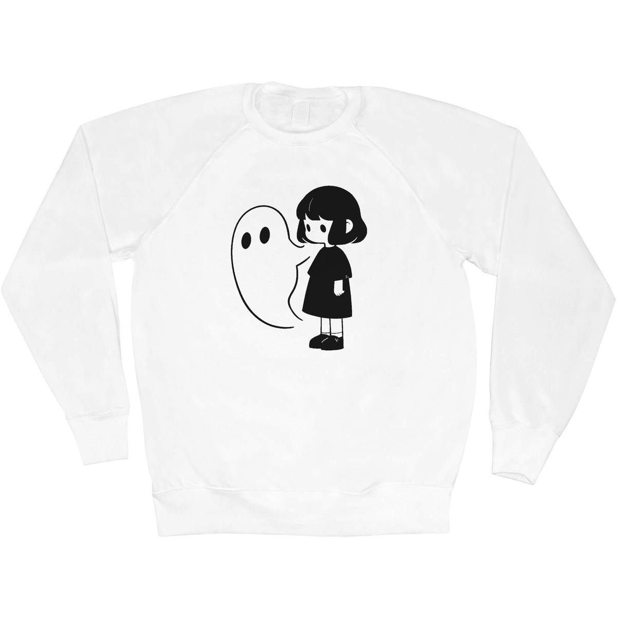 Small 'Kawaii Girl with Ghost ' Adult Sweatshirt / Sweater / Jumper (SW00153693)