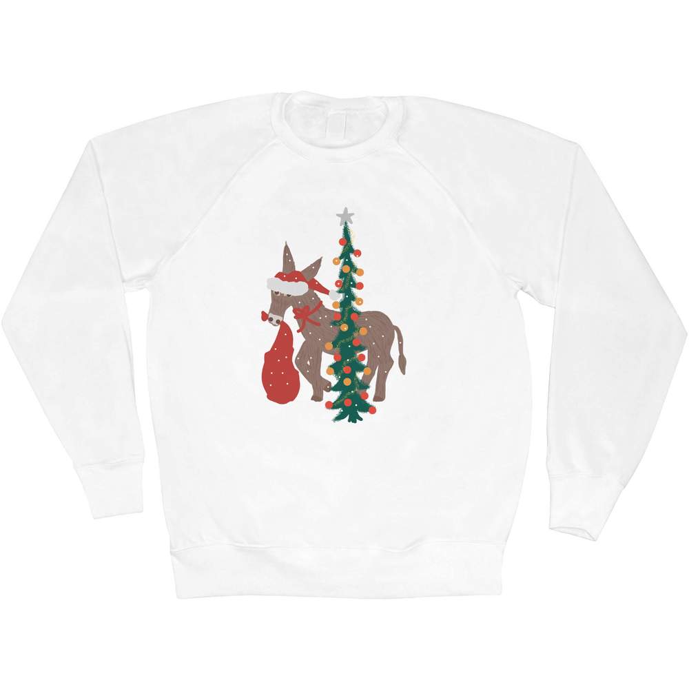 'Donkey Bringing Gifts For Under The Tree ' Adult Sweatshirt / Sweater / Jumper (SW050405)