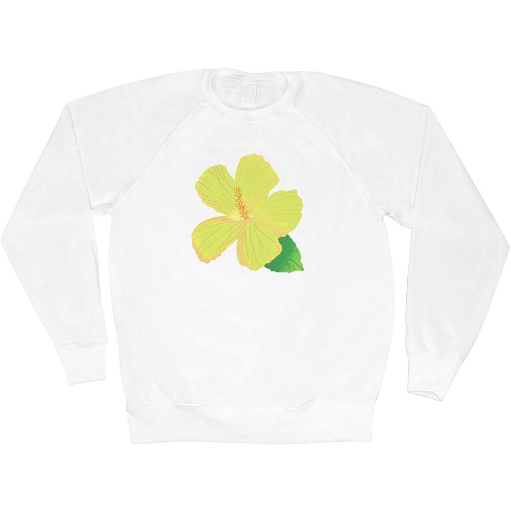 'Yellow Hibiscus Flower' Adult Sweatshirt / Sweater / Jumper (SW051085)