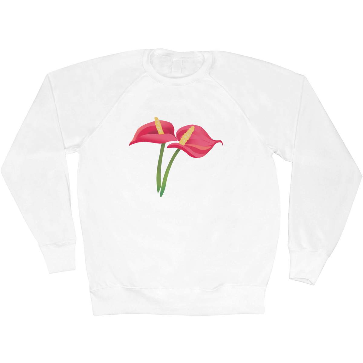 'Red Anthurium Tropical Flower' Adult Sweatshirt / Sweater / Jumper (SW051104)