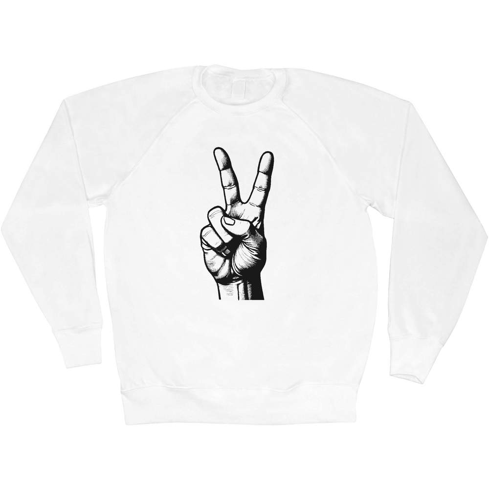 'Peace Sign Hand Gesture' Adult Sweatshirt / Sweater / Jumper (SW051107)