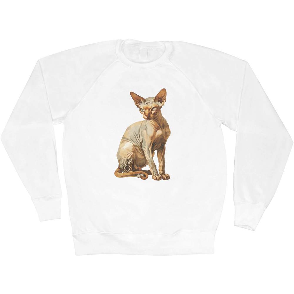 Small 'Sphynx Cat Sitting' Adult Sweatshirt / Sweater / Jumper (SW00156897)