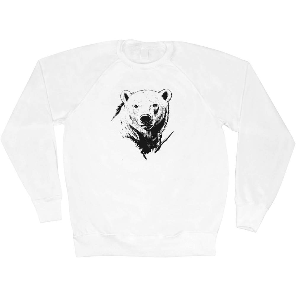 Small 'Polar Bear Portrait' Adult Sweatshirt / Sweater / Jumper (SW00159053)
