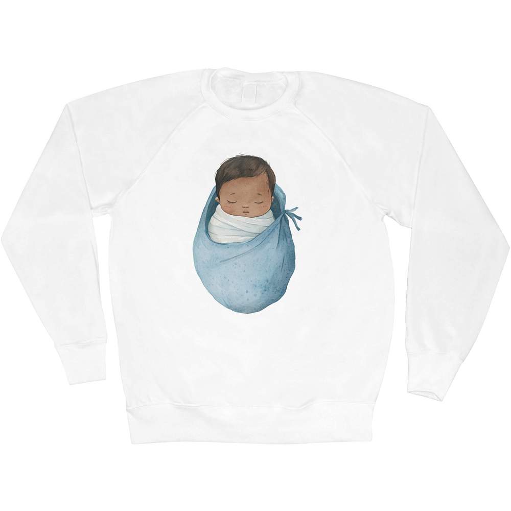 Sweatshirt / Pullover / Pulli für Erwachsene "Schlafendes Baby in blau" (SW052976) - Bild 2 von 5