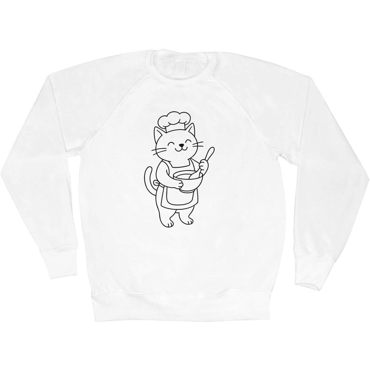 'Baking Cat' Adult Sweatshirt / Sweater / Jumper (SW054337)