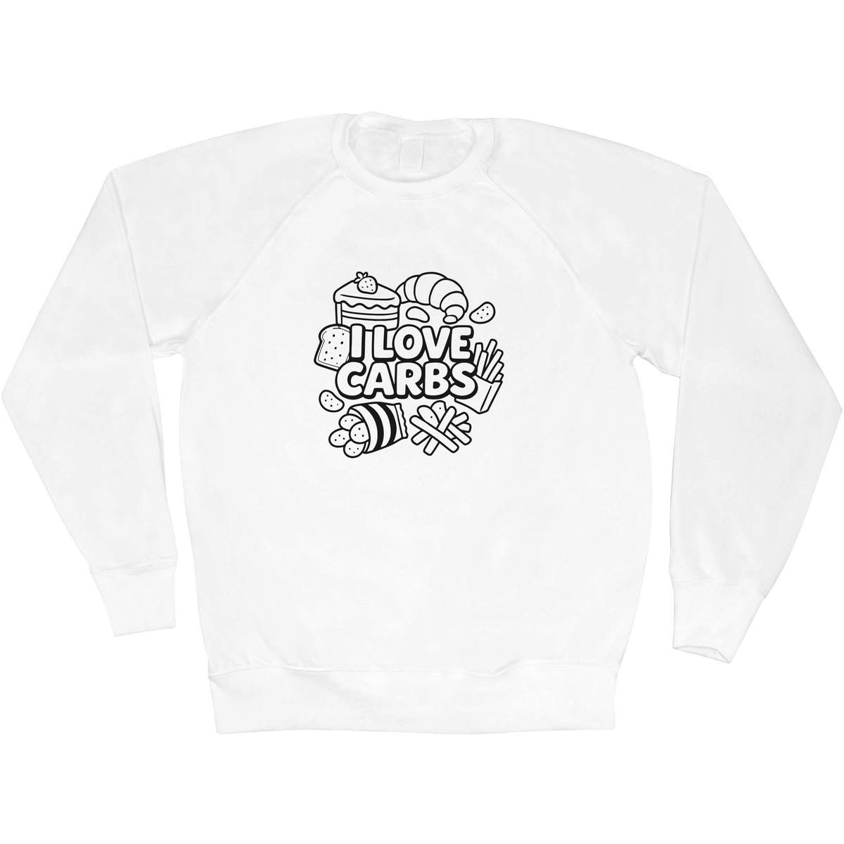 ' I Love Carbs Food Design' Adult Sweatshirt / Sweater / Jumper (SW054725)