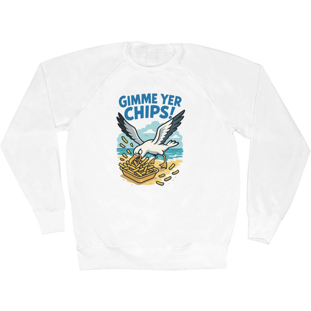 'Gimme Your Chips Seagull' Adult Sweatshirt / Sweater / Jumper (SW054908)