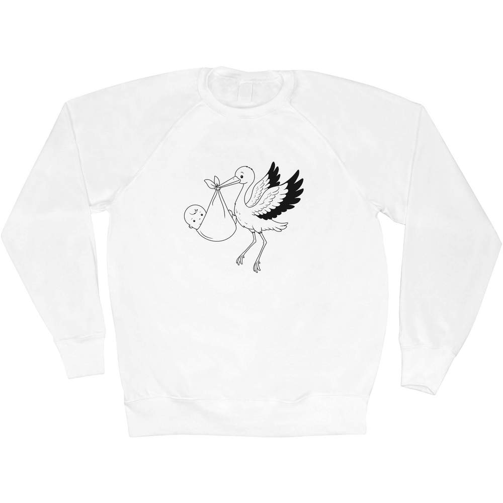 'Stork Carrying Baby' Adult Sweatshirt / Sweater / Jumper (SW055014)