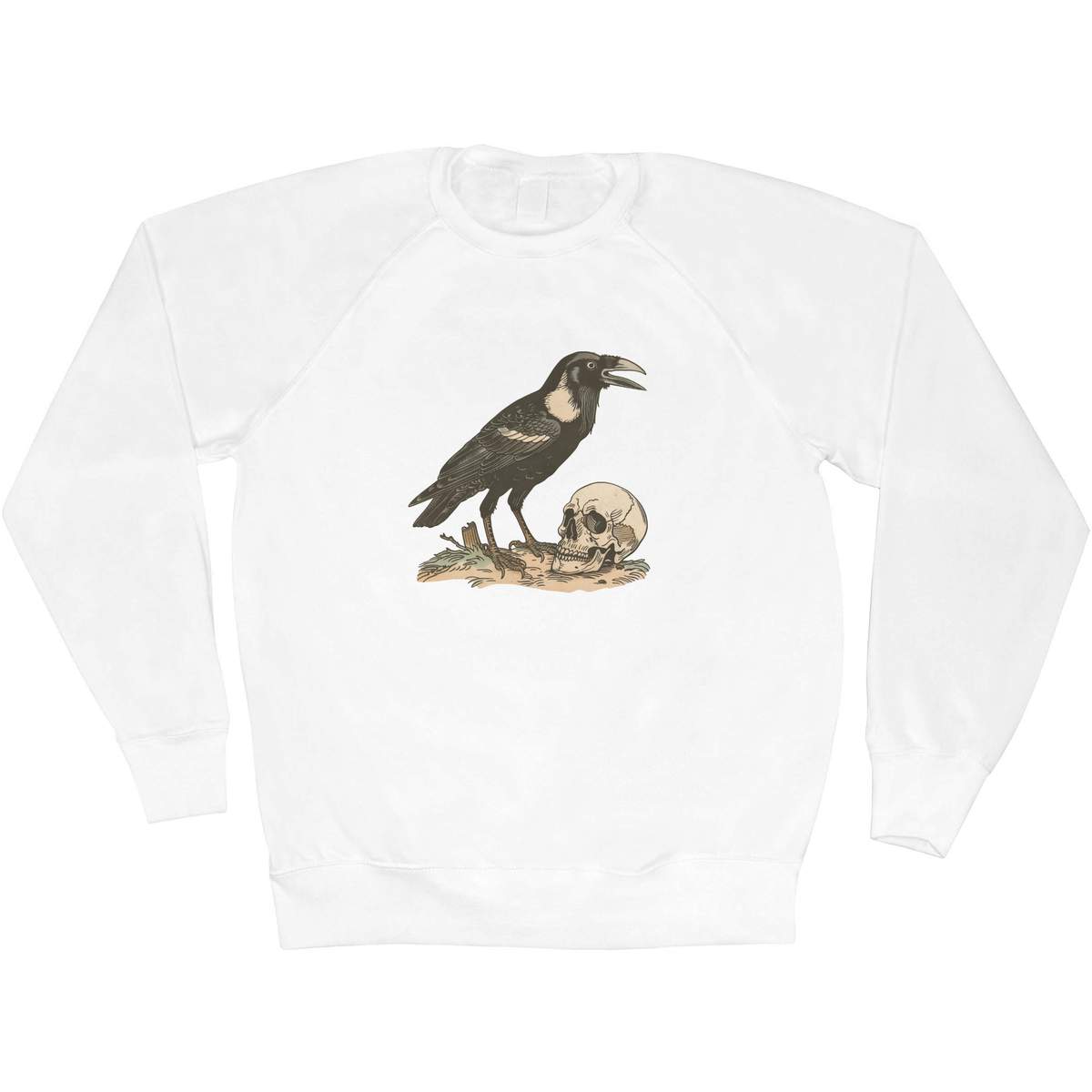 'Crow with Human Skull' Adult Sweatshirt / Sweater / Jumper (SW056213)